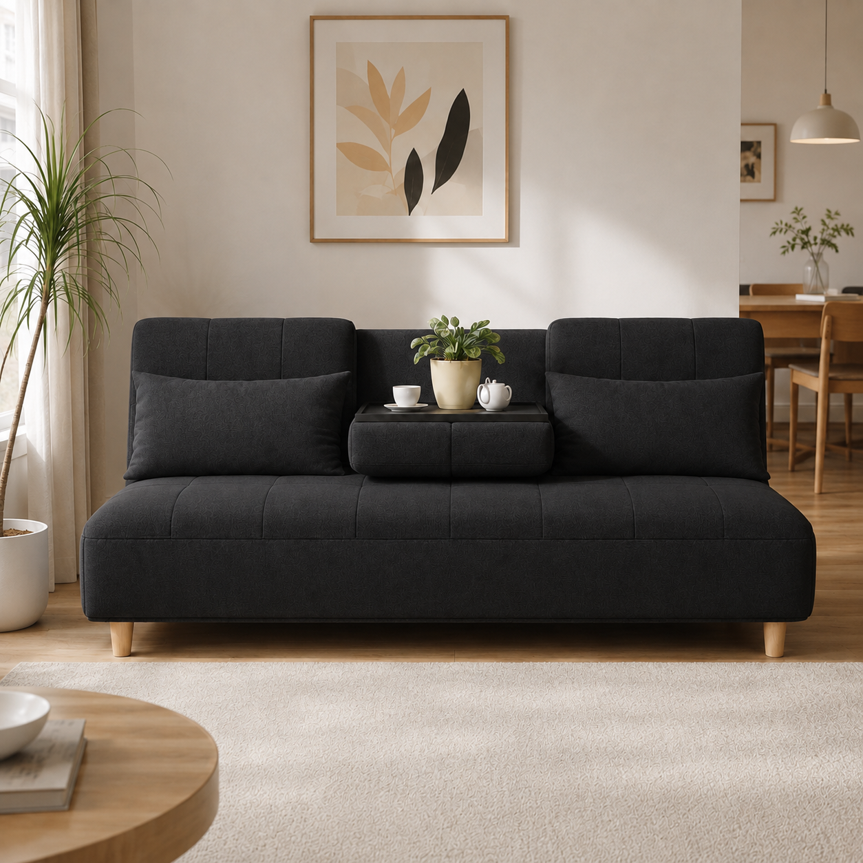 Demeran Fabric Sofa Bed (Water Repellent & Pet Friendly)