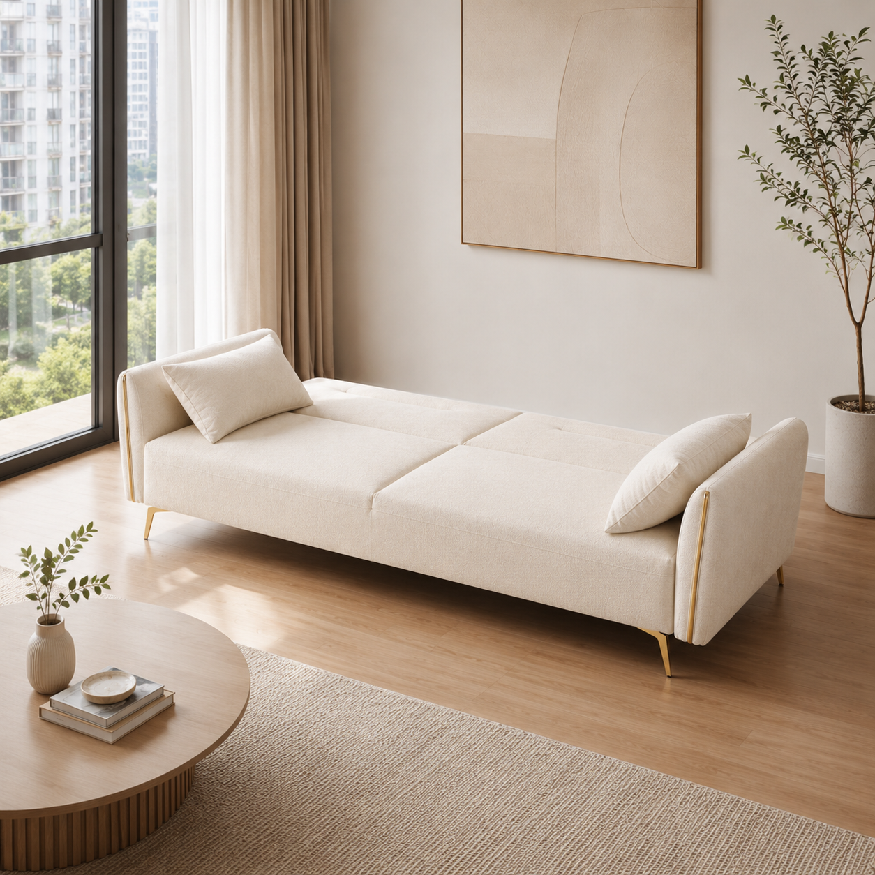 Ardelis Fabric Sofa Bed (Water Repellent & Pet Friendly)