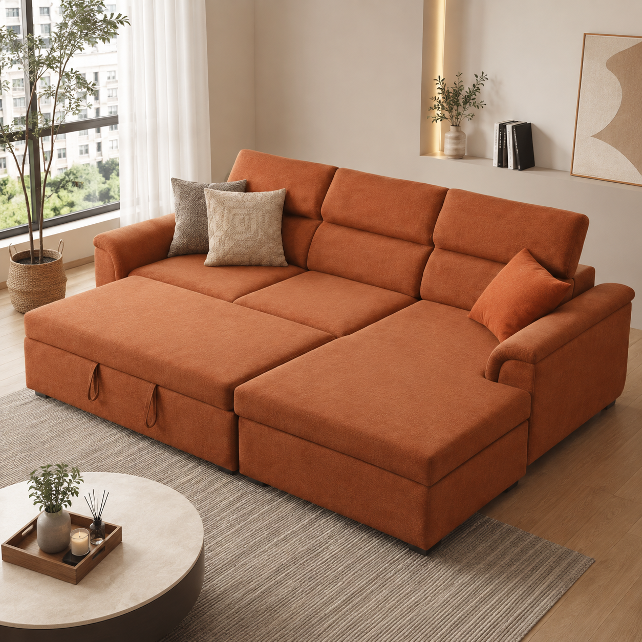 Brenique Fabric Sofa Bed (Water Repellent & Pet Friendly)