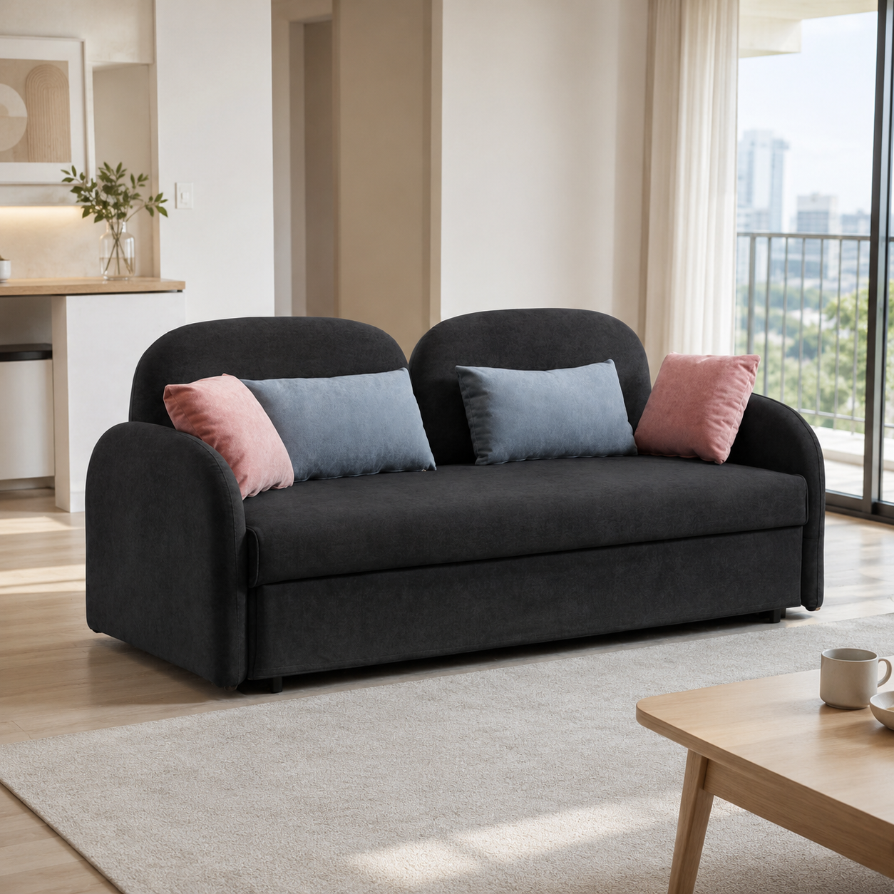 Helvian Fabric Sofa Bed (Water Repellent & Pet Friendly)