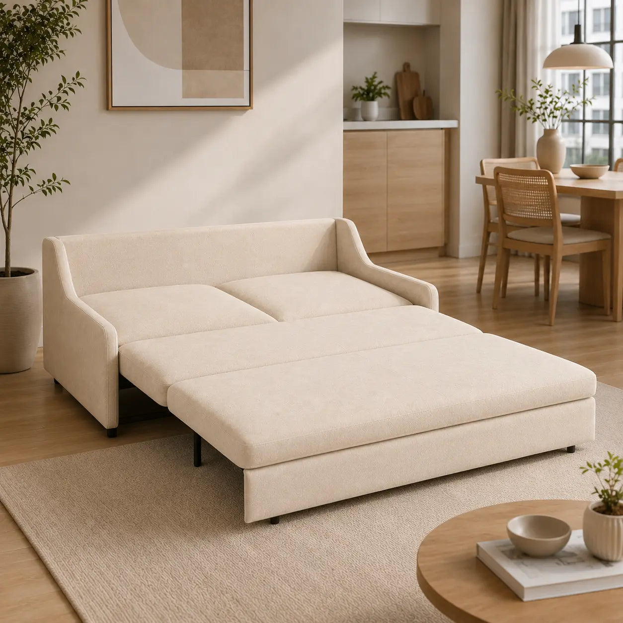 Falerin Fabric Sofa Bed (Water Repellent & Pet Friendly)