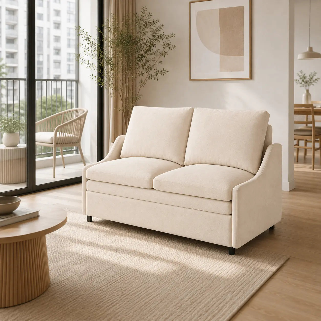 Falerin Fabric Sofa Bed (Water Repellent & Pet Friendly)