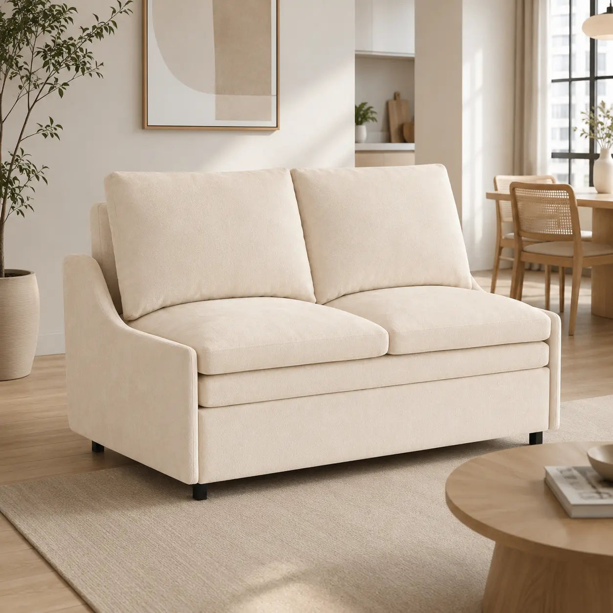 Falerin Fabric Sofa Bed (Water Repellent & Pet Friendly)