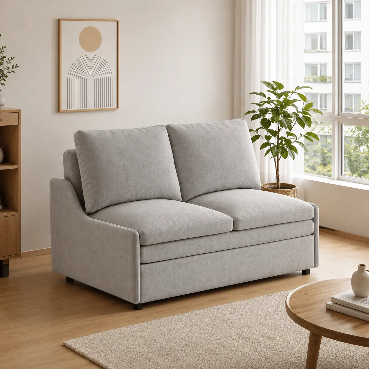 Falerin Fabric Sofa Bed (Water Repellent & Pet Friendly)