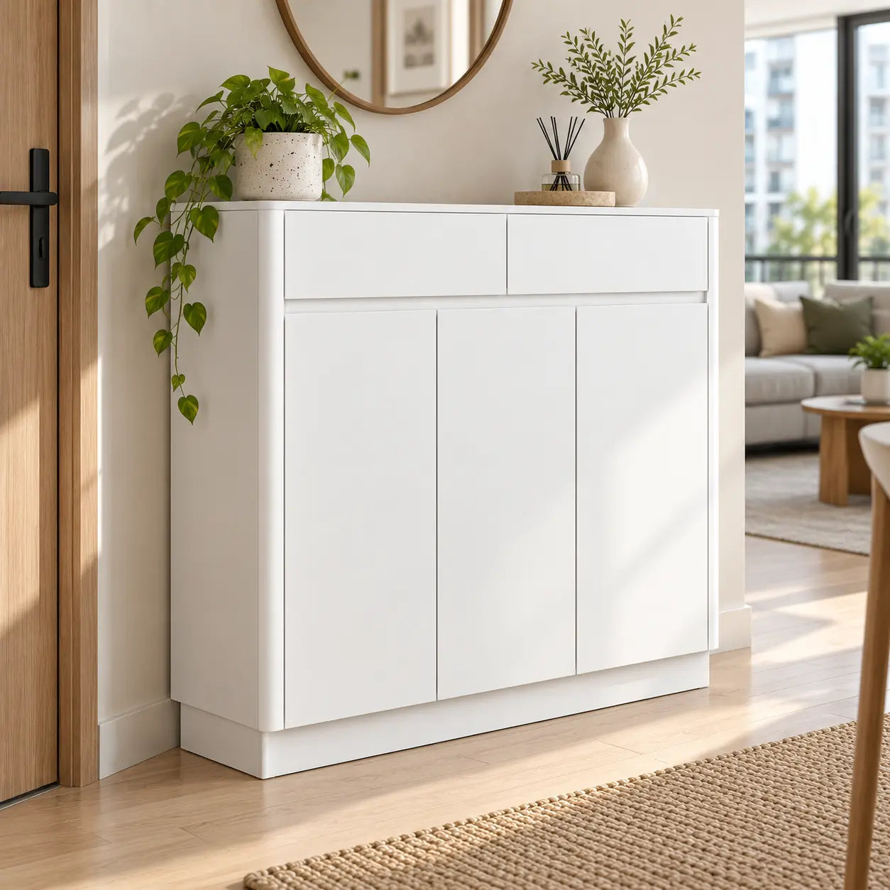 Jovora 3-Door Shoe Cabinet (105cm)