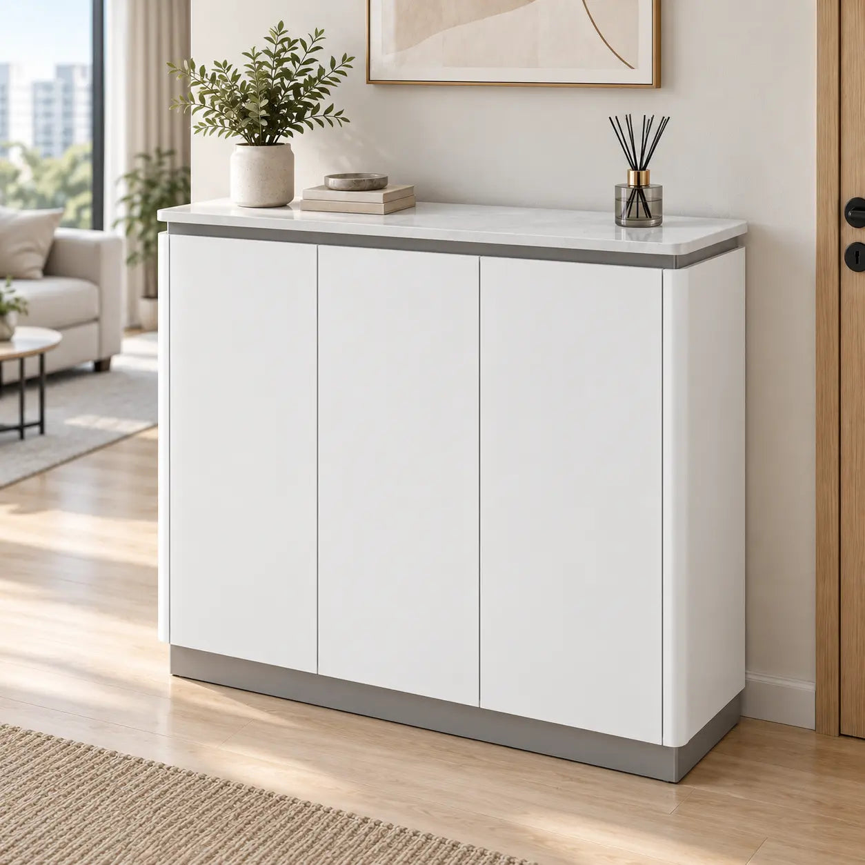 Taviona 3-Door Shoe Cabinet (105cm)