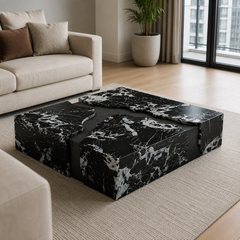 Kavelle Luxury Stone Bvlgari Black Creative Square Coffee Table