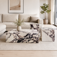 Jorevia Luxury Stone Coffee Table Set