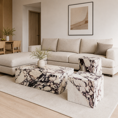 Jorevia Luxury Stone Coffee Table Set