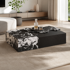 Liorenne Luxury Stone Bvlgari Black Creative Rectangular Coffee Table