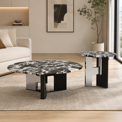 Wenora Luxury Stone Beliy Coffee Table Set