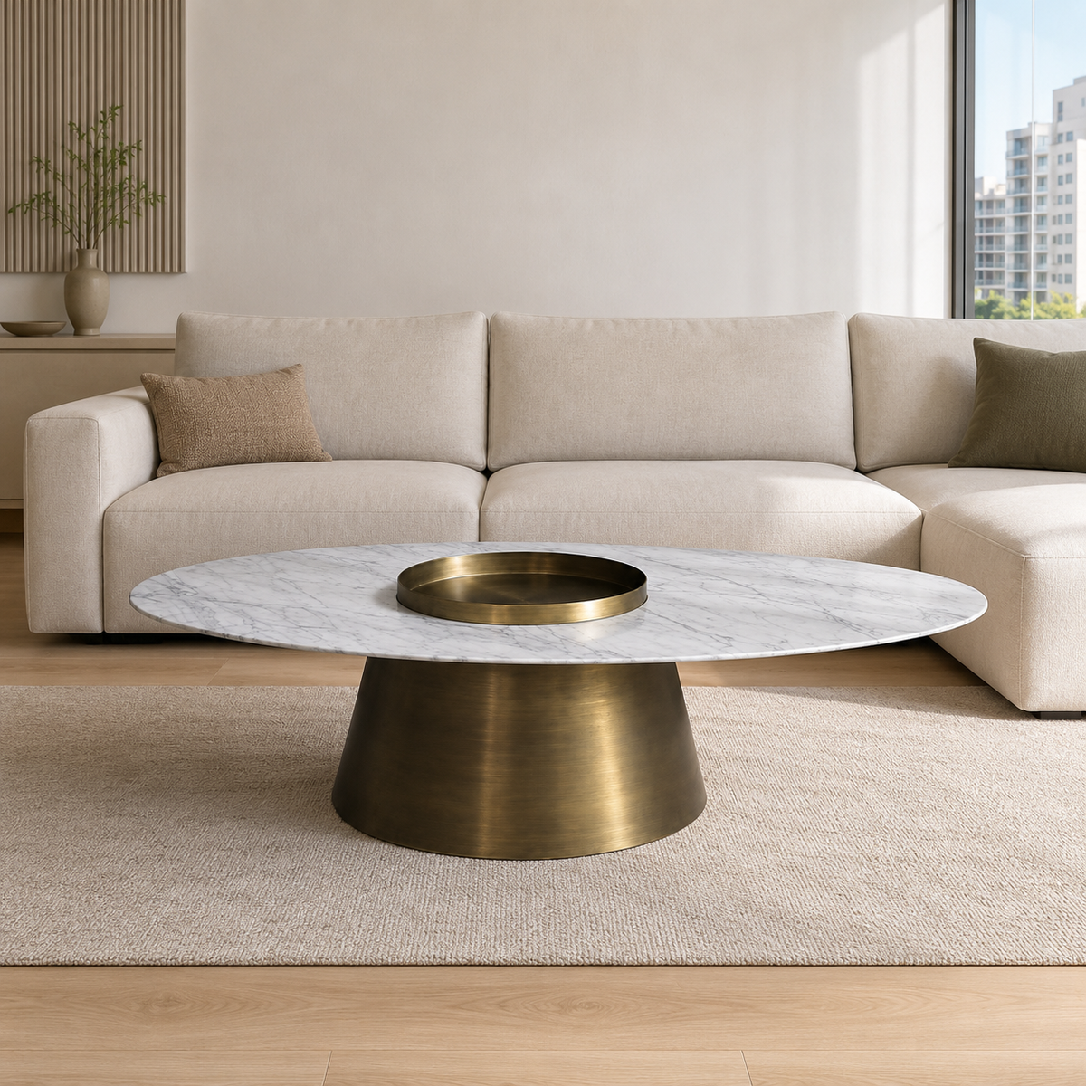 Xavelle Luxury Stone Beliy Coffee Table