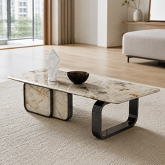 Pervelle Luxury Stone Carrara Coffee Table