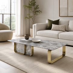 Quenora Luxury Stone Carrara Coffee Table