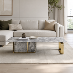 Quenora Luxury Stone Carrara Coffee Table
