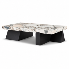 Zarelle Luxury Stone Carrara Rectangular Coffee Table