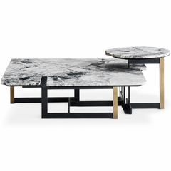 Arcelune Luxury Stone Italian Oreo Grey Minimalism Coffee Table