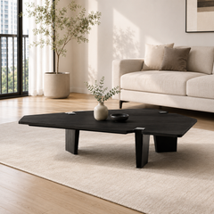 Corvienne Luxury Stone Jacob Three-Sided Coffee Table