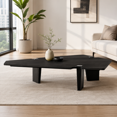 Corvienne Luxury Stone Jacob Three-Sided Coffee Table