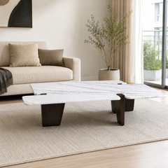 Orlisse Luxury Stone Jacob White Coffee Table