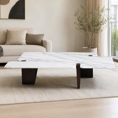 Orlisse Luxury Stone Jacob White Coffee Table