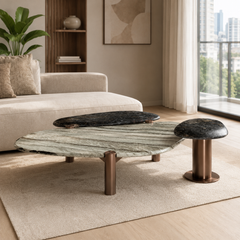 Elvarisse Luxury Stone Water Lilies Coffee Table