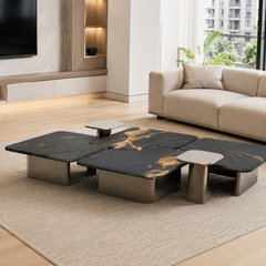 Lunavelle Luxury Stone Cosmic Gold Tetris Coffee Table