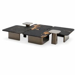 Lunavelle Luxury Stone Cosmic Gold Tetris Coffee Table