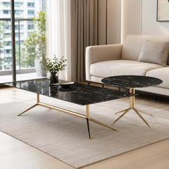 Norevia Luxury Stone Amber Coffee Table Set