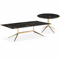 Norevia Luxury Stone Amber Coffee Table Set