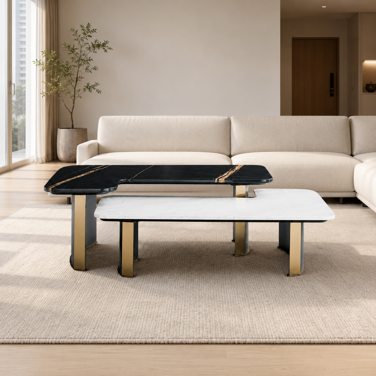 Avenisse Luxury Stone Natural Marble Ziggy Coffee Table