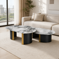 Delviora Luxury Stone Ziggy Coffee Table