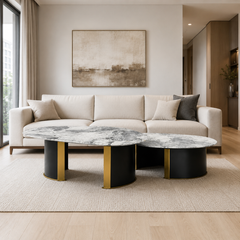 Delviora Luxury Stone Ziggy Coffee Table
