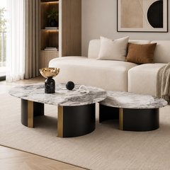 Delviora Luxury Stone Ziggy Coffee Table