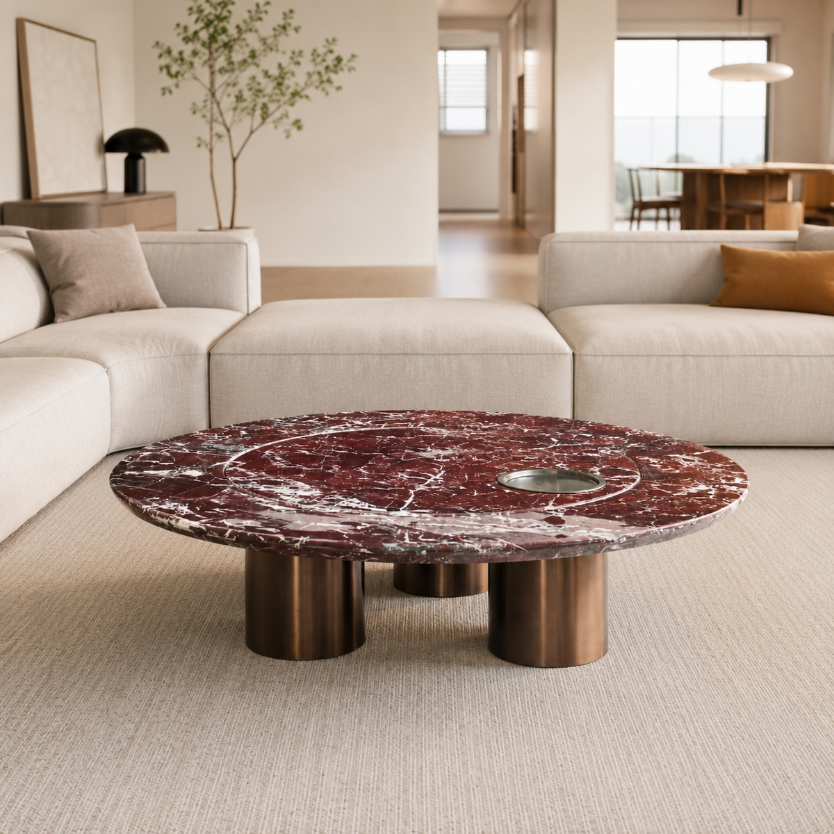 Novarisse Luxury Stone Violet Red Seticci Coffee Table