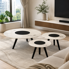 Virelle Luxury Stone Fendi White Shields Coffee Table