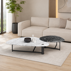 Fervielle Luxury Stone Ancient Wood Grain Tactile Coffee Table