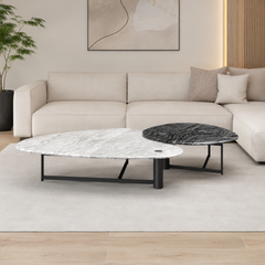 Fervielle Luxury Stone Ancient Wood Grain Tactile Coffee Table