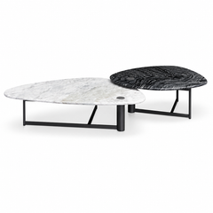 Fervielle Luxury Stone Ancient Wood Grain Tactile Coffee Table
