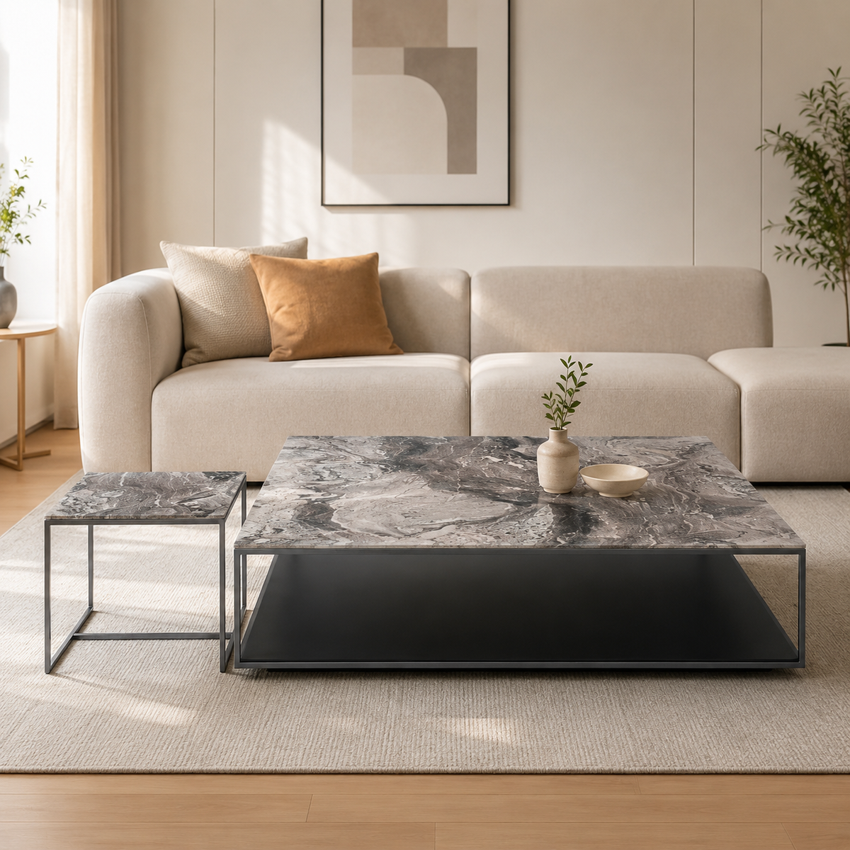 Mirevane Luxury Stone Soriana Coffee Table