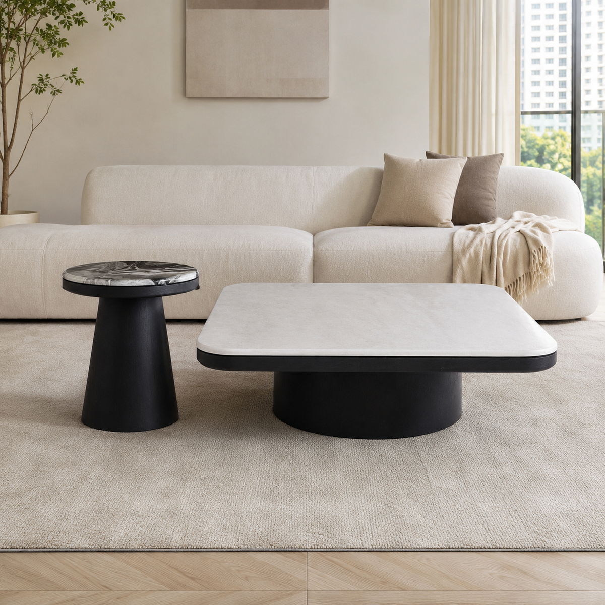 Trevielle Luxury Stone Camale Coffee Table