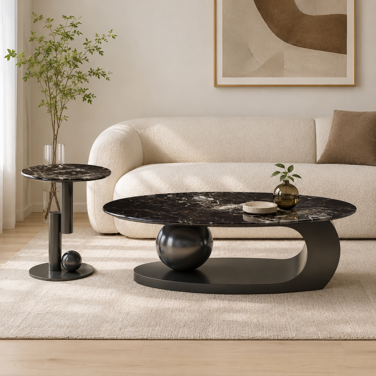 Lurovia Luxury Stone Louver Coffee Table