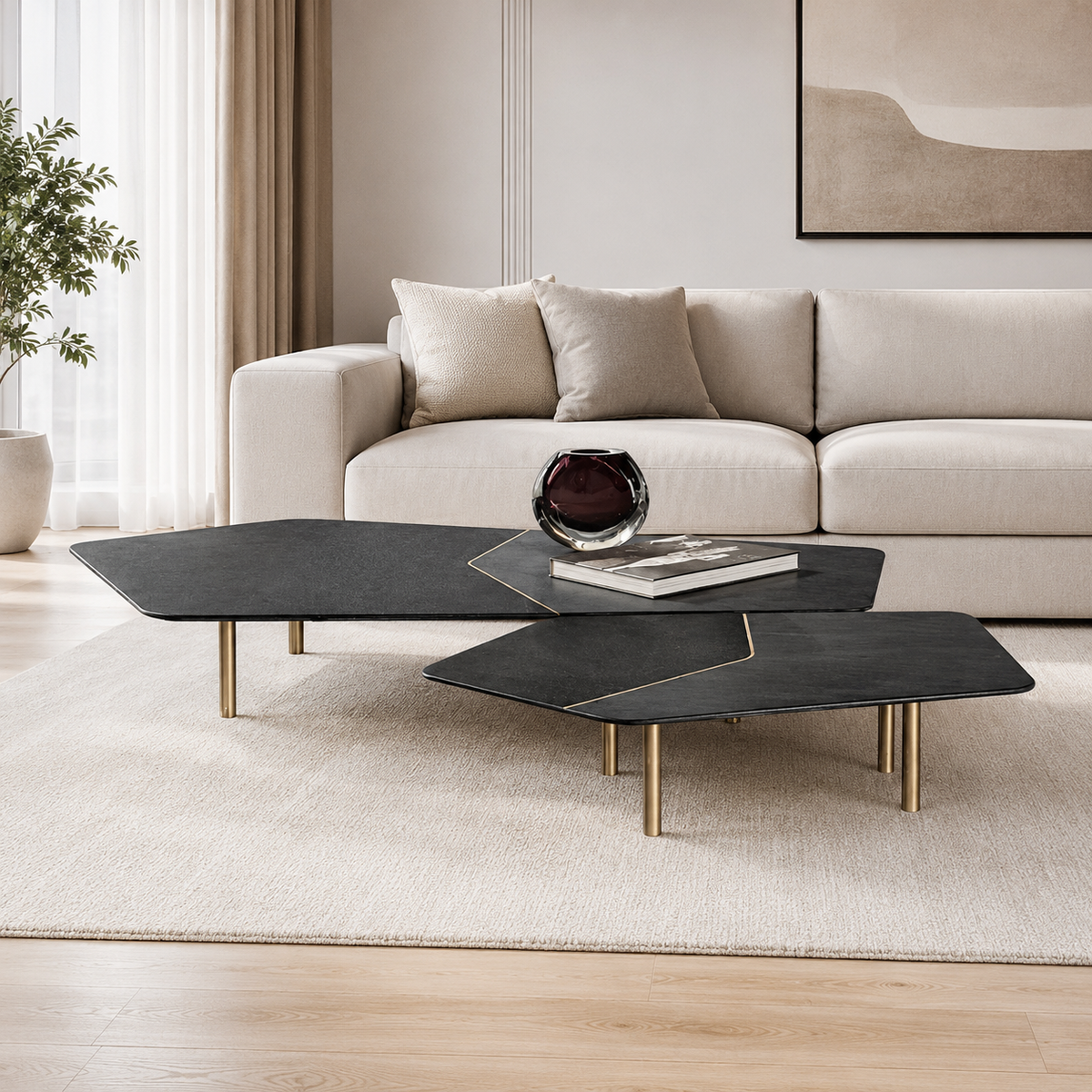 Jovarin Luxury Stone Bandle Coffee Table