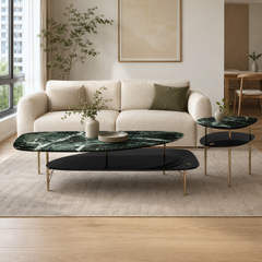 Nerovan Luxury Stone Kerater Coffee Table