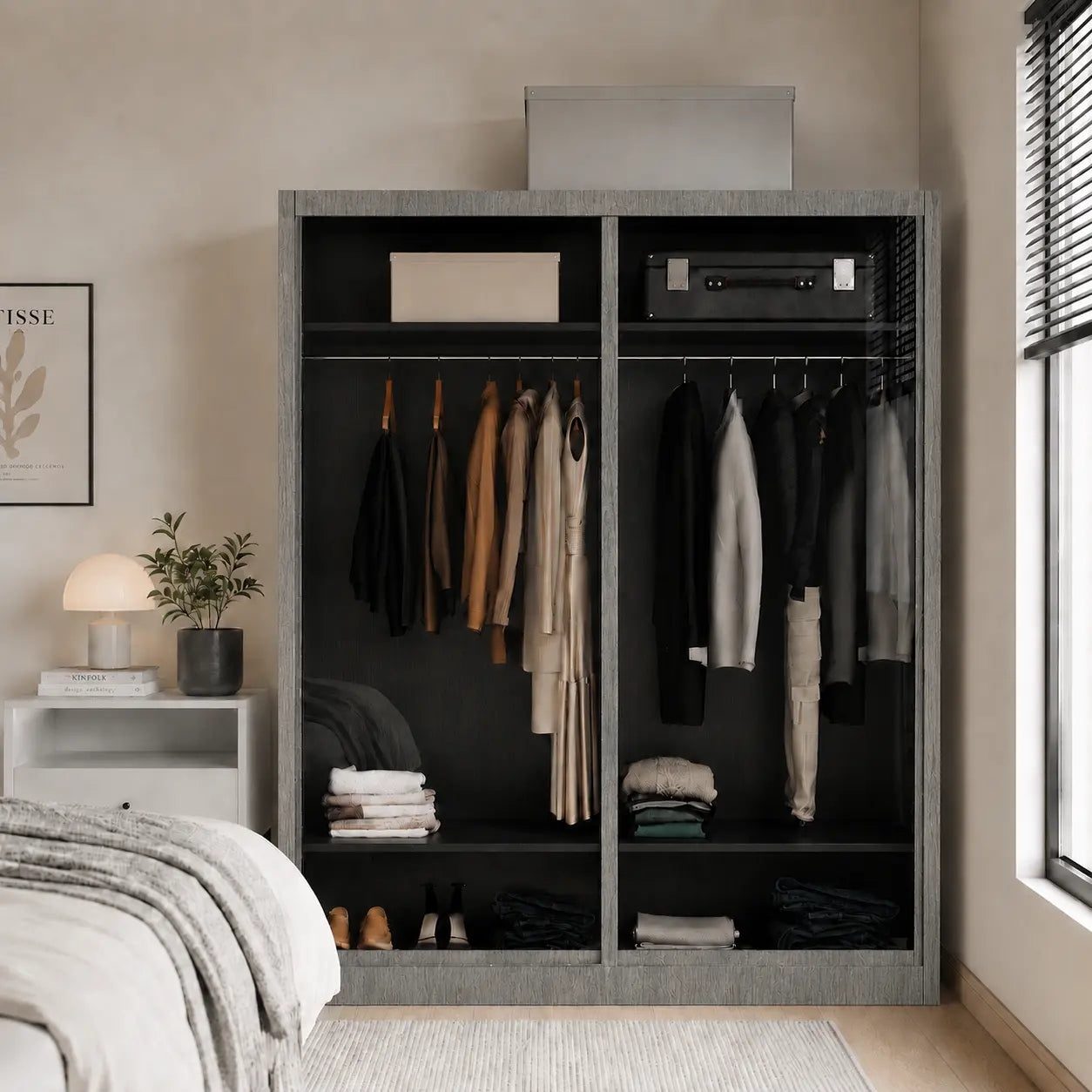 Natsu Modular Wardrobe A04 (Tinted Clear Glass)