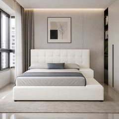 Covelle Faux Leather Platform Storage Bed Frame