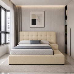 Covelle Faux Leather Platform Storage Bed Frame