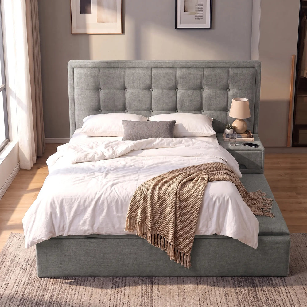 Covelle Fabric Platform Storage Bed Frame (Water Repellent) ARS