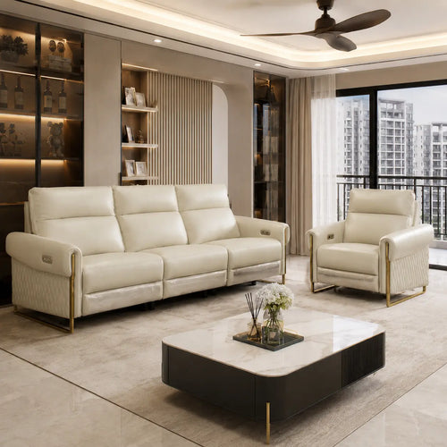 Tavero Genuine Leather Recliner Sofa MB