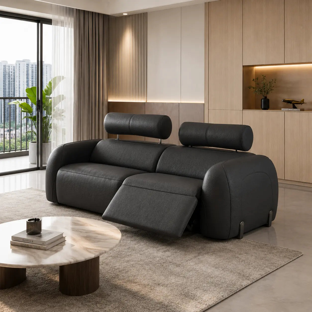 Avellia Genuine Leather Recliner Sofa MB